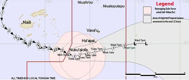 TC Sarai forecast track map