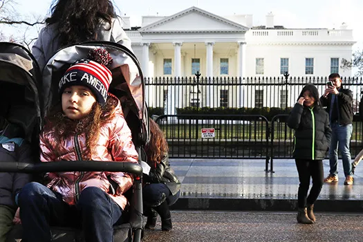 Tourists visit the White House, Friday March 22, 2019
