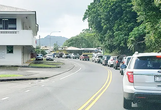 Traffic on the main road in front of DBAS