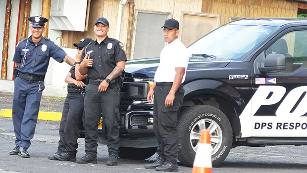 Traffic officers in front of CBT.