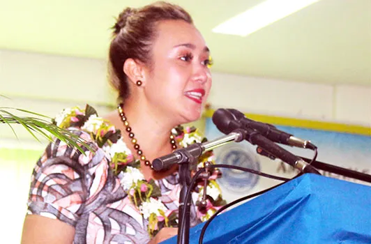 Trixy Taua-Petaia during her keynote address on Tuesday