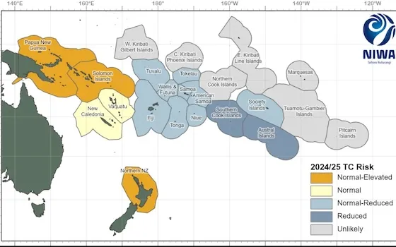 Tropical cyclone risk by location