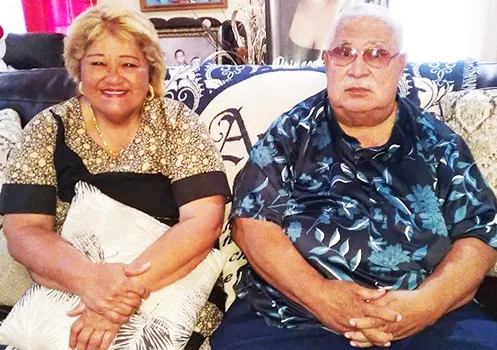 Senate President, Sen. Tuaolo Manaia Eti Tuiletufuga Fruean and his wife, Fiapaipai Fruean