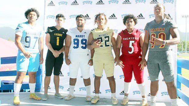 Representatives from the six local high school football teams