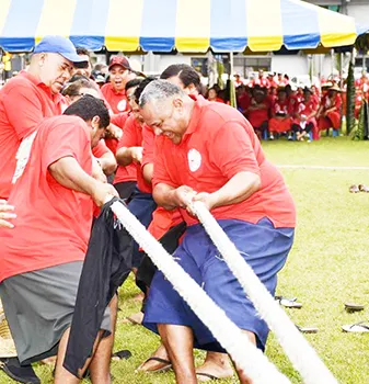Lt. Gov. leading the tug of war at the 2019 ASG Workforce Day