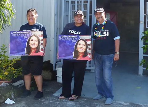 Three of the American Samoa supporters of Tulsi Gabbard. 
