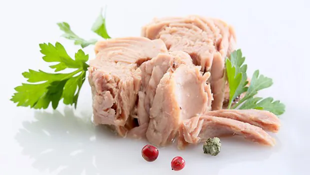 Canned tuna on a plate