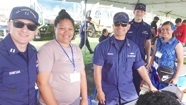  L-R: Lt Quintana, sui saili avanoa, CWO 2  Mendoza, MSgt1 LeCompte ma Tiana Letuu
