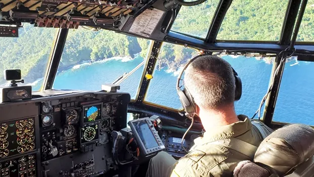 Cmdr. James Willingham in the cockpit