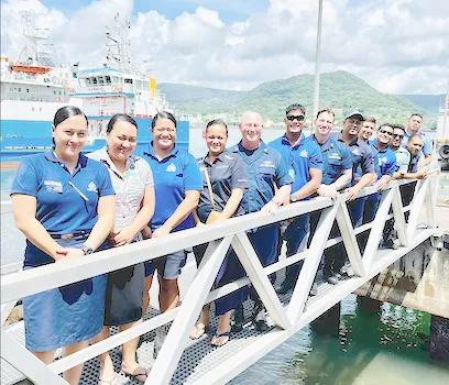 USCG with Samoan law enforcement personnel 
