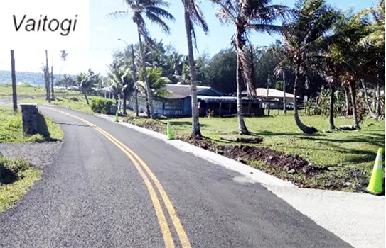 Newly resurfaced road in Vaitogi