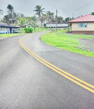 Newly resurfaced road in Vaitogi