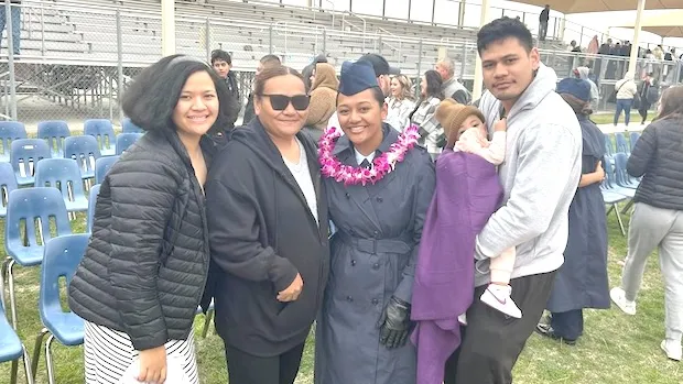 Airman First Class Varina Va’a and family