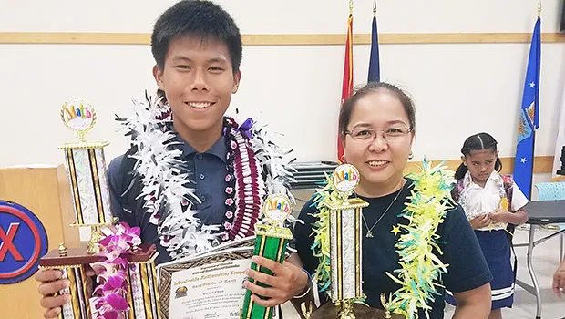 Victor Chen and his teacher Karen Dizon