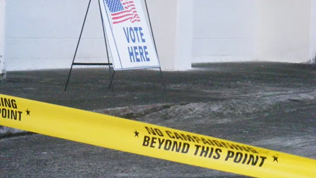 Vote Here sign
