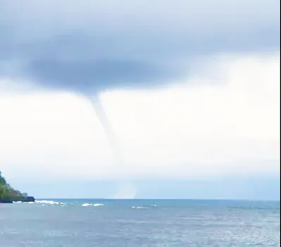 Waterspout just outside Leone bay
