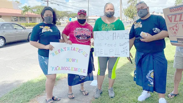 Elisapeta T. Lesatele Alaimaleata, second from right, with family members, 
