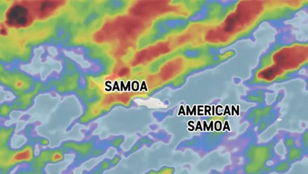Satellite image taken 6pm Sunday 19 April 2020 (Samoa time)