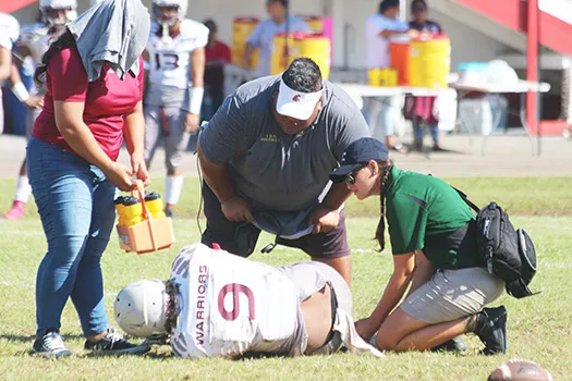 Tafuna Warriors star middle-linebacker Elden Titania is injured 