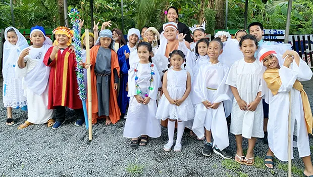 Youngsters at Samoa Baptist Academy dressed in their holiday costumes