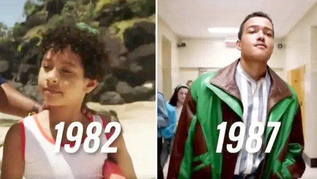 Two photos of Dwayne Johnson as a youngster