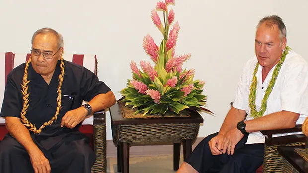 Gov. Lolo Matalasi Moliga (left) and US Secretary of Interior, Ryan Zinke,
